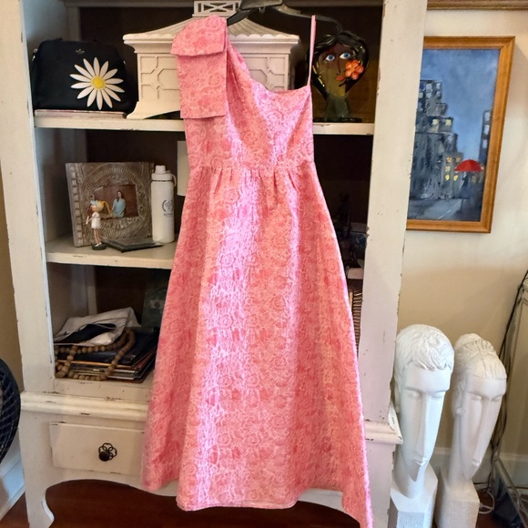 Abbey Glass Small S Caroline Gown pink bubble jacquard nwt - Picture 6 of 8